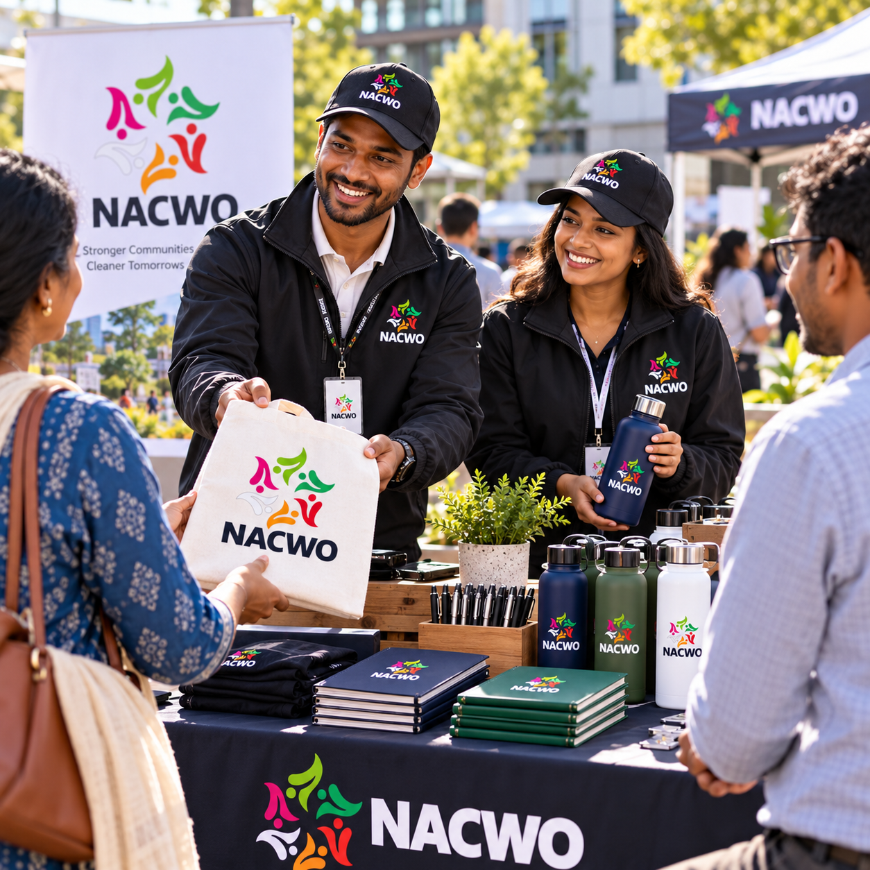 NACWO staff engaging community members and documenting programme activity