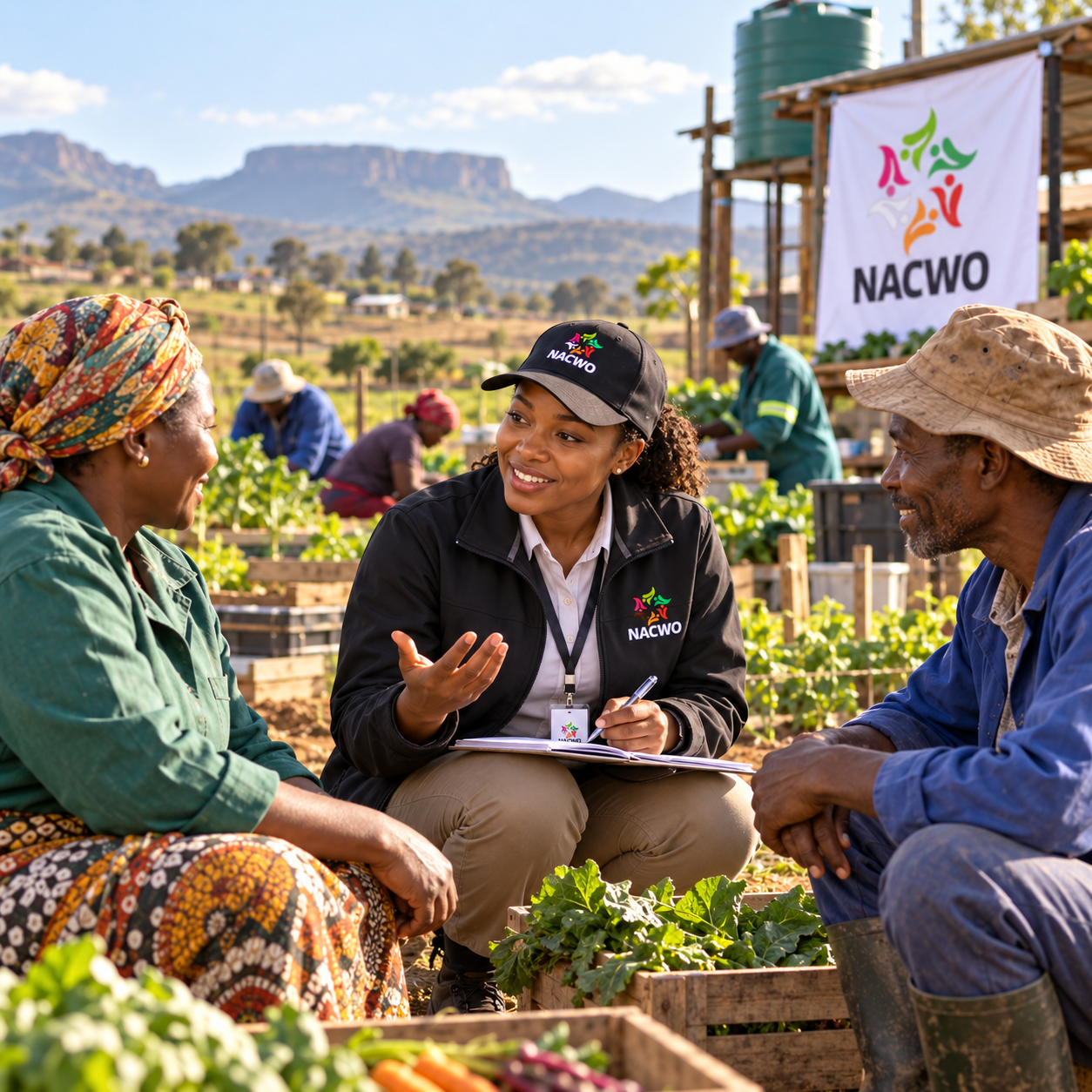 Rural community members working with enterprise-development staff in KwaZulu-Natal